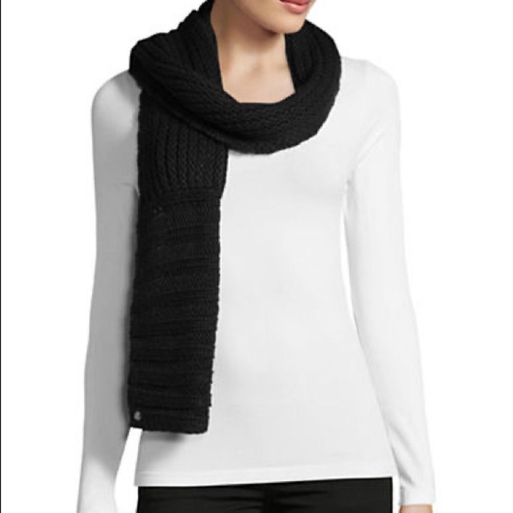 Lauren Ralph Lauren Chunky Garter Stitch Scarf-BLACK